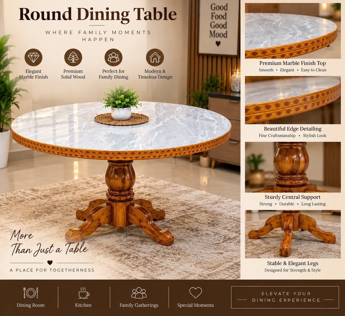Luxury Teak Dining Table Suite